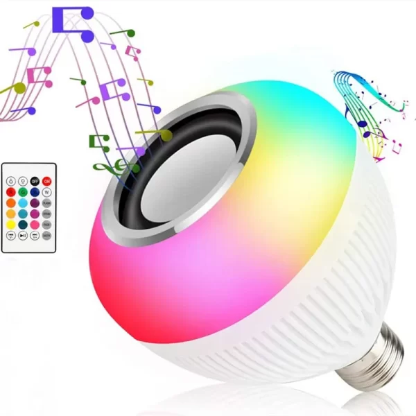 Lampada Bluetooth Led Caixa De Som Com Controle Remoto 12W Rgb Luz Colorida Balada - Image 2