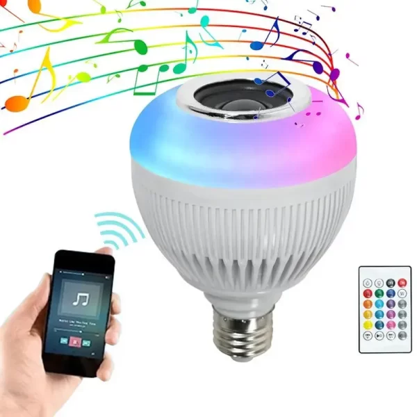 Lampada Bluetooth Led Caixa De Som Com Controle Remoto 12W Rgb Luz Colorida Balada - Image 4